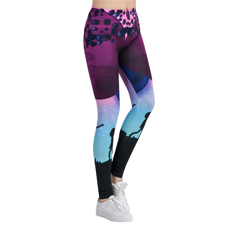 Women's Yoga Leggings Colorful lost person shadow  print Yoga pants for women